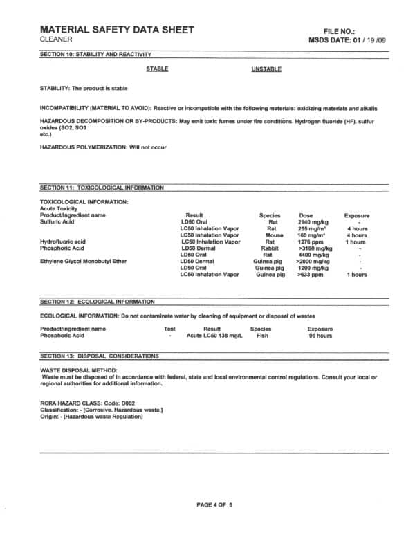 Sds Sheets Cogent Coatings Bathtub Refinishing Products 